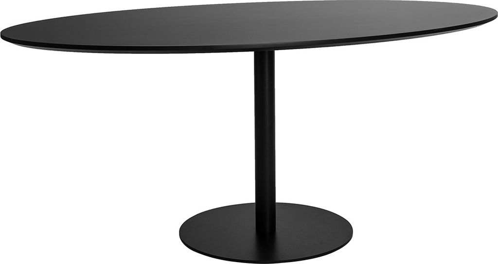 Miliboo - Schwarzer ovaler Design-Esstisch B170 cm HALIA Produktbild 