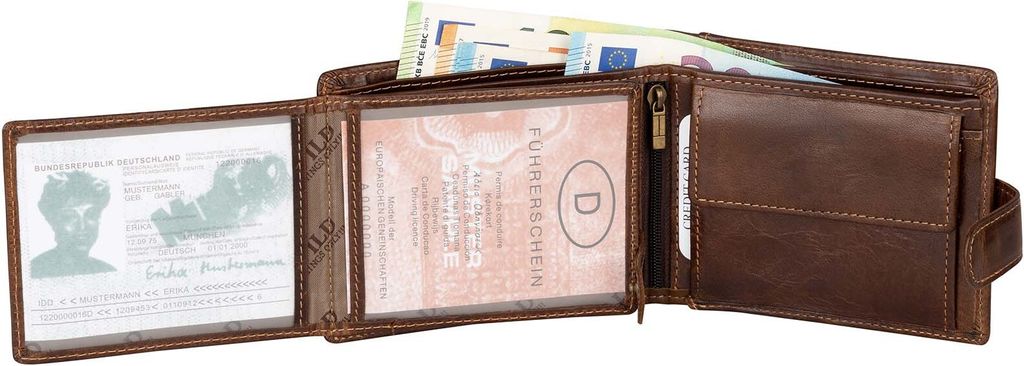 RFID echt Leder Portemonnaie Geldbörse Geldbeutel Herren Produktbild 4