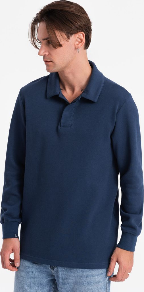 Ombre Clothing Herren-Kapuzenpulli ohne Kapuze Carratung dunkelblau M