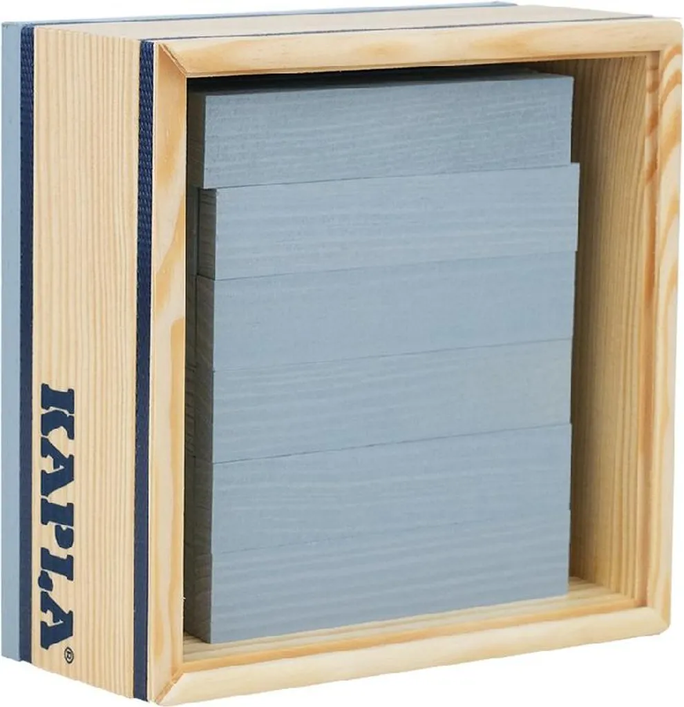 Blocs de bois KAPLA gris clair 40 pièces en boîte de rangement en bois #1