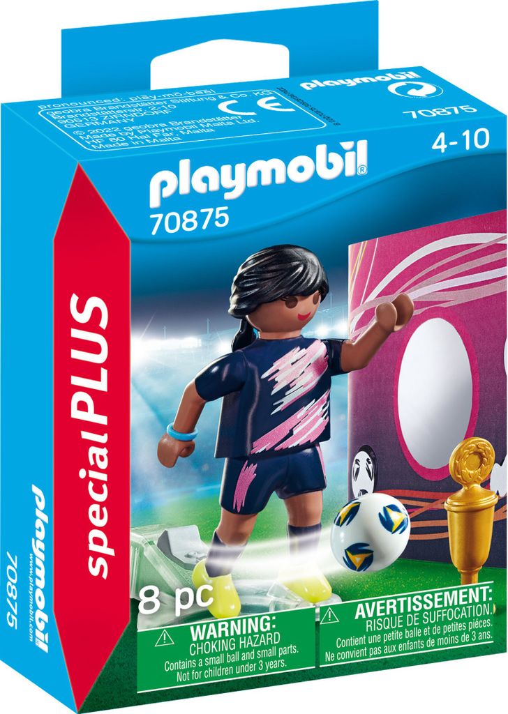 PLAYMOBIL SpezialPlus Fußballerin mit Torwand 70875 Produktbild 