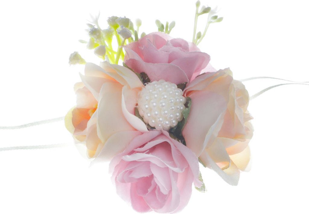 elegante feine Textur Handgelenkblume Schöne stilvolle Faux Seidenblume künstliche Blumenhaltigkeitsgericht für Hochzeit-Rosa