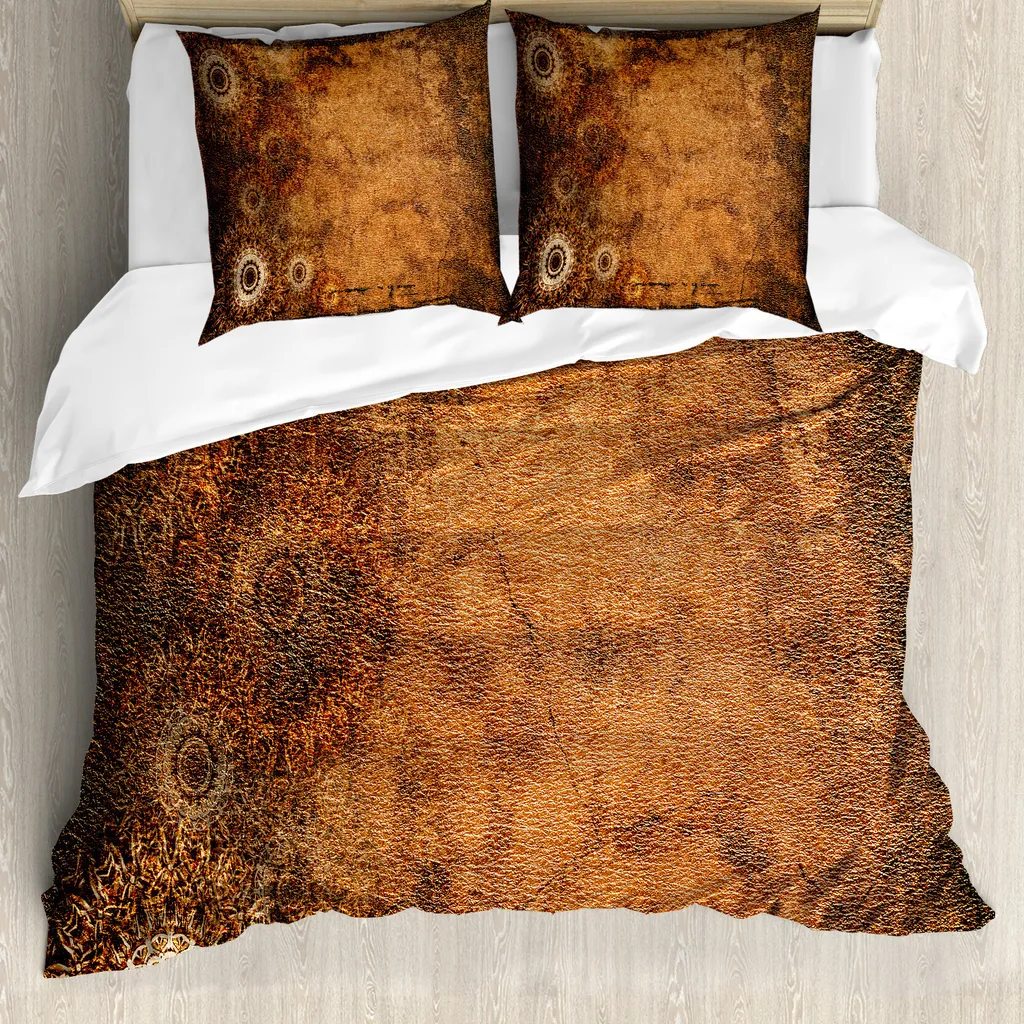 Set Copripiumino ABAKUHAUS Antiacaro Marrone Vintage - 155x220 cm