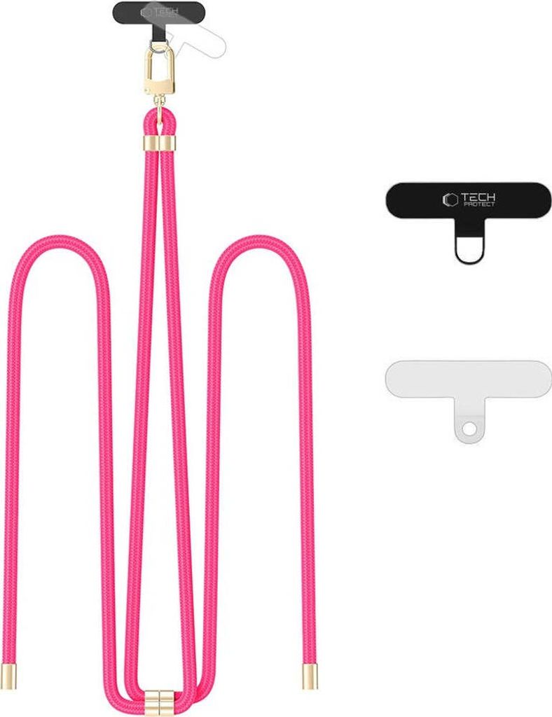 Tech-Protect C7S Rope Crossbody Strap Hot Pink/Gold