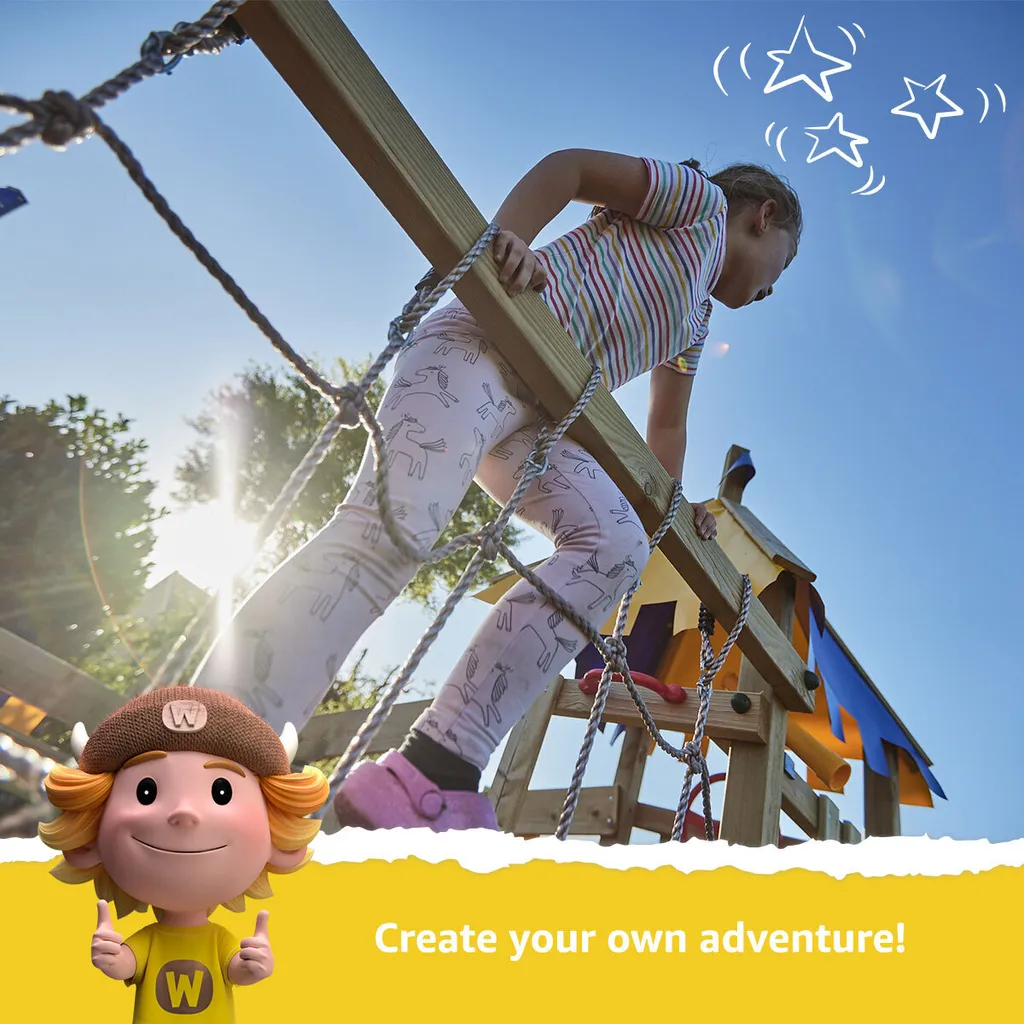 WICKEY Smart Rush Balançoire simple en bois de pin pour enfants