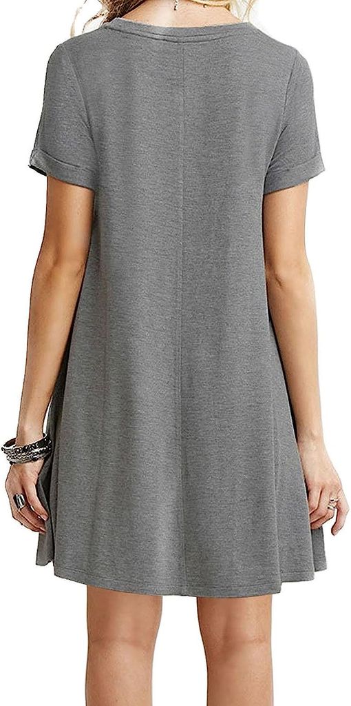 ZEAGOO Damen Kleid Langarm - A-Linie, Midilänge, Mit Taschen, Polyester, Elegant