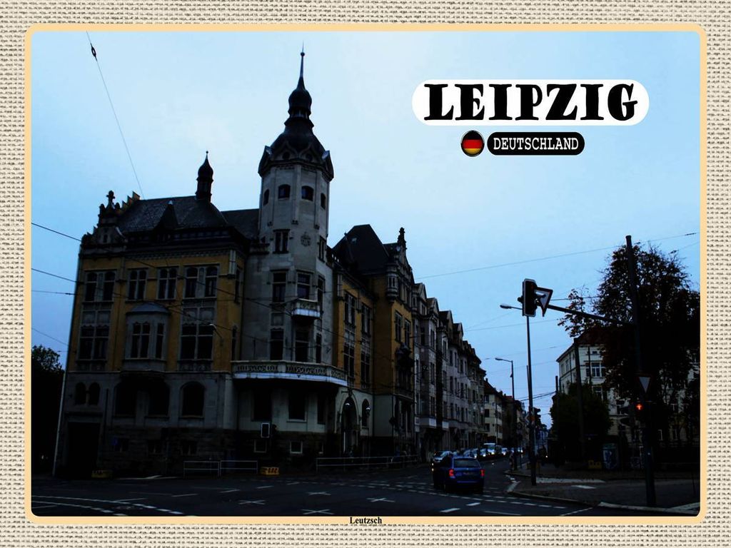 vianmo Holzschild 30x40 cm Leipzig Leutzsch Gebäude Straße Bildmotiv Reisemotiv Abenteuer Reisen