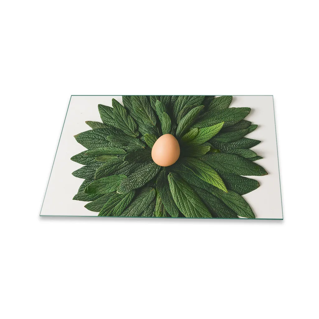 Piastra di copertura per piano cottura in ceramica 1 pezzo 80x52 Copertura verde vegetale per alzatina in vetro