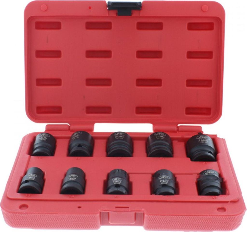 Kraft-Stecknuss JMP Satz 6 Kant 1/2 Zoll 10-teilig 13-24mm kurz
