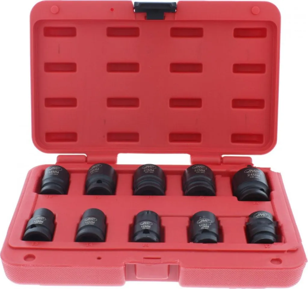 Set di prese di corrente JMP 6 bordi 1/2 pollice 10 pezzi 13-24 mm corto