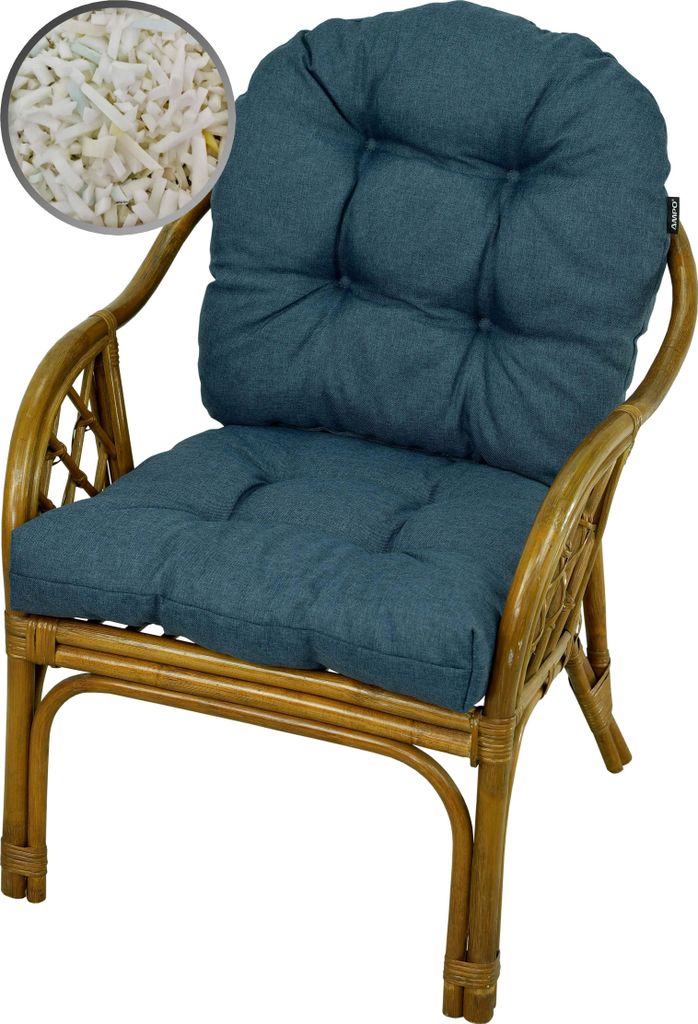 AMPO Cuscino imbottito per sedia in rattan, sedia Bahamas, Immagine del prodotto 
