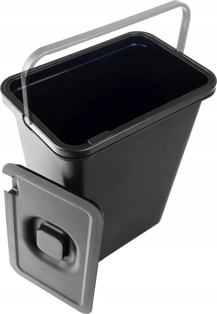Poubelle pour le tri des déchets noir 10L avec couvercle hermétique