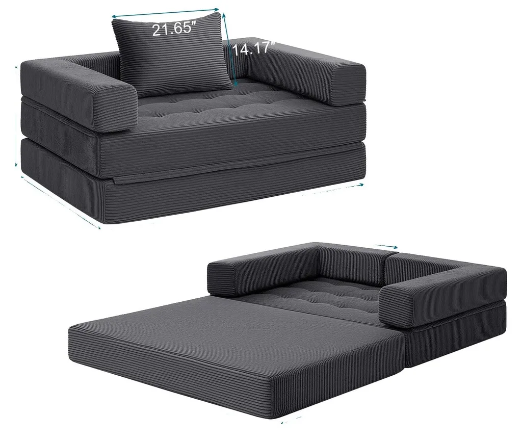 Canapé convertible mousse haute densité confort ferme - Grande Taille 180cm