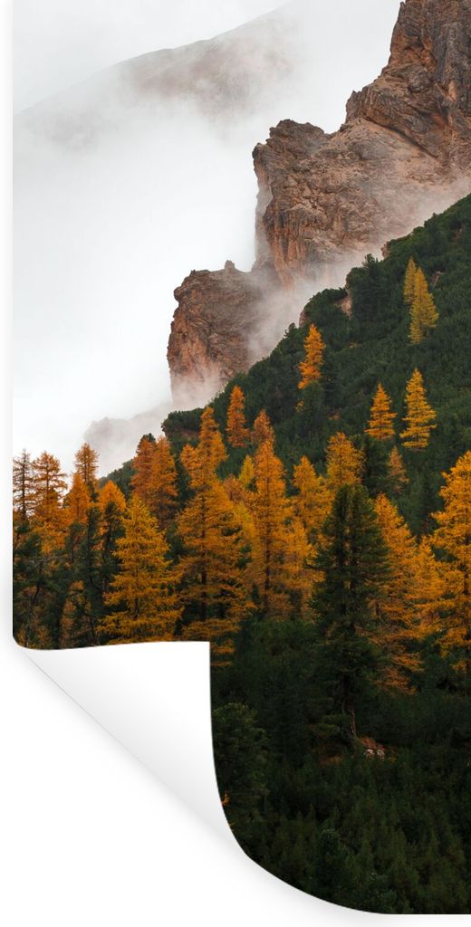 MuchoWow Wandtattoo Wandsticker Wandaufkleber Kiefer - Herbst - Berg - Landschaft 20x40 cm Selbstklebend und Repositionierbar - Selbstklebend - F...