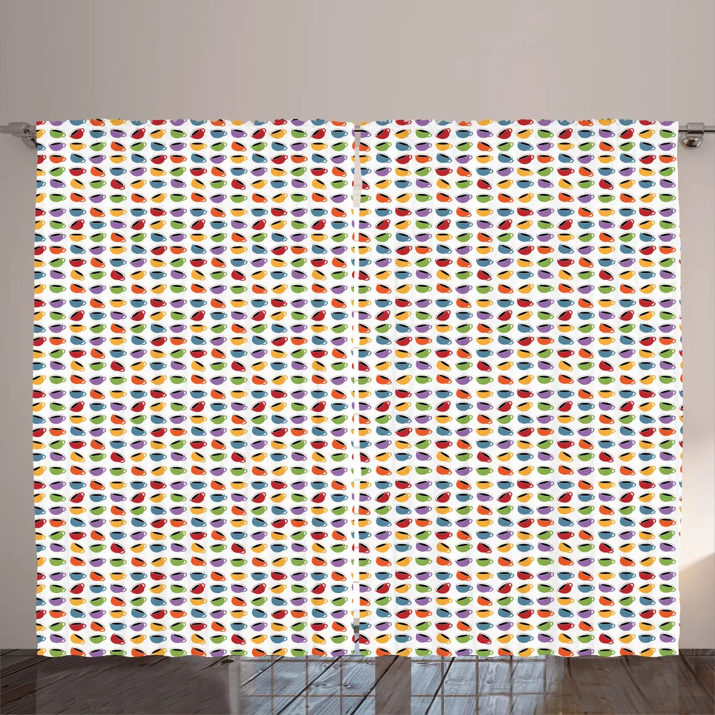 Rideau Anti-Regards pour Salon Style Rustique Multicolore 280 x 225 cm