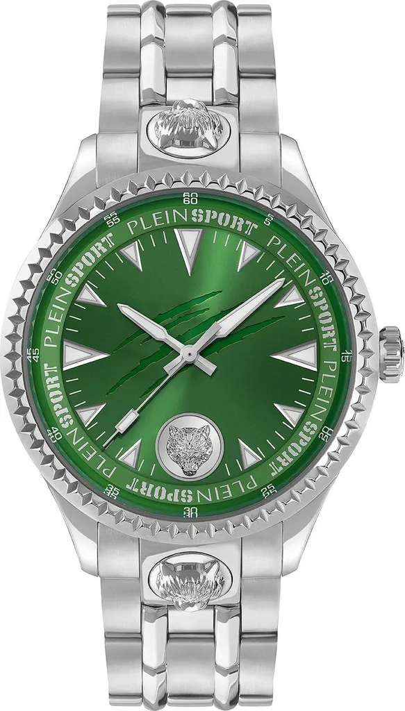 Montre Plein Sport LINEMAN PS5BA0624 Argent et Vert en Acier 45 mm