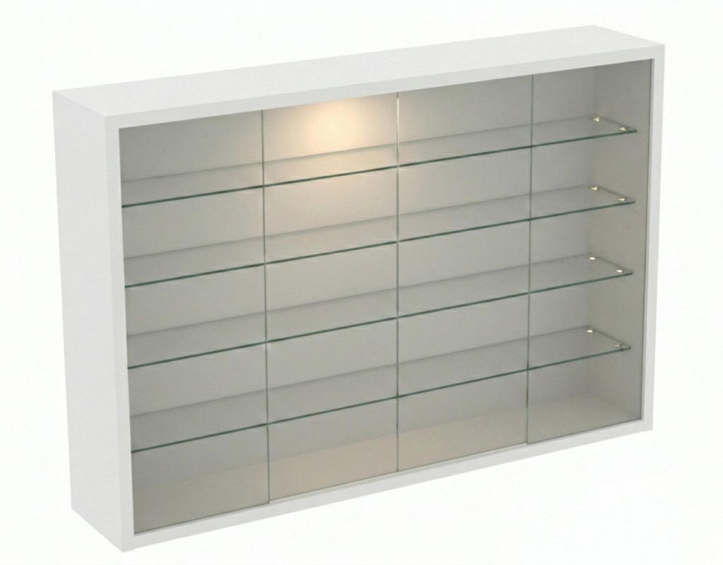 VDD – Vitrine – Vitrine mit Glas – Vitrine mit LED-Beleuchtung – Vitrine – 50 x 7 x 40 cm – weiß