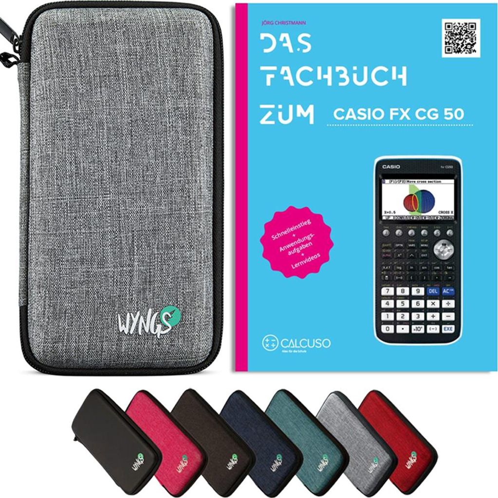CALCUSO Zubehör Standardpaket Hellgrau kompatibel für Taschenrechner Casio FX-CG 50