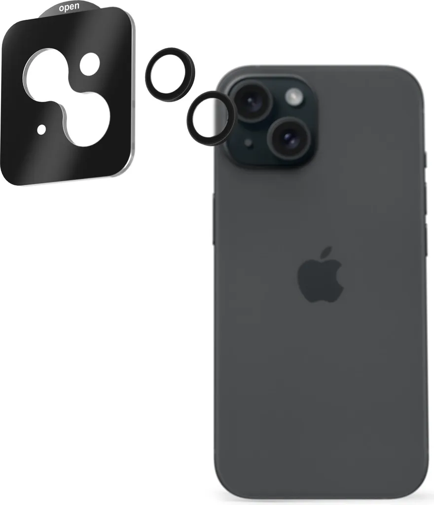 Protezione Obiettivo iPhone 15 AlzaGuard Elite Nero - Vetro Asahi 9H