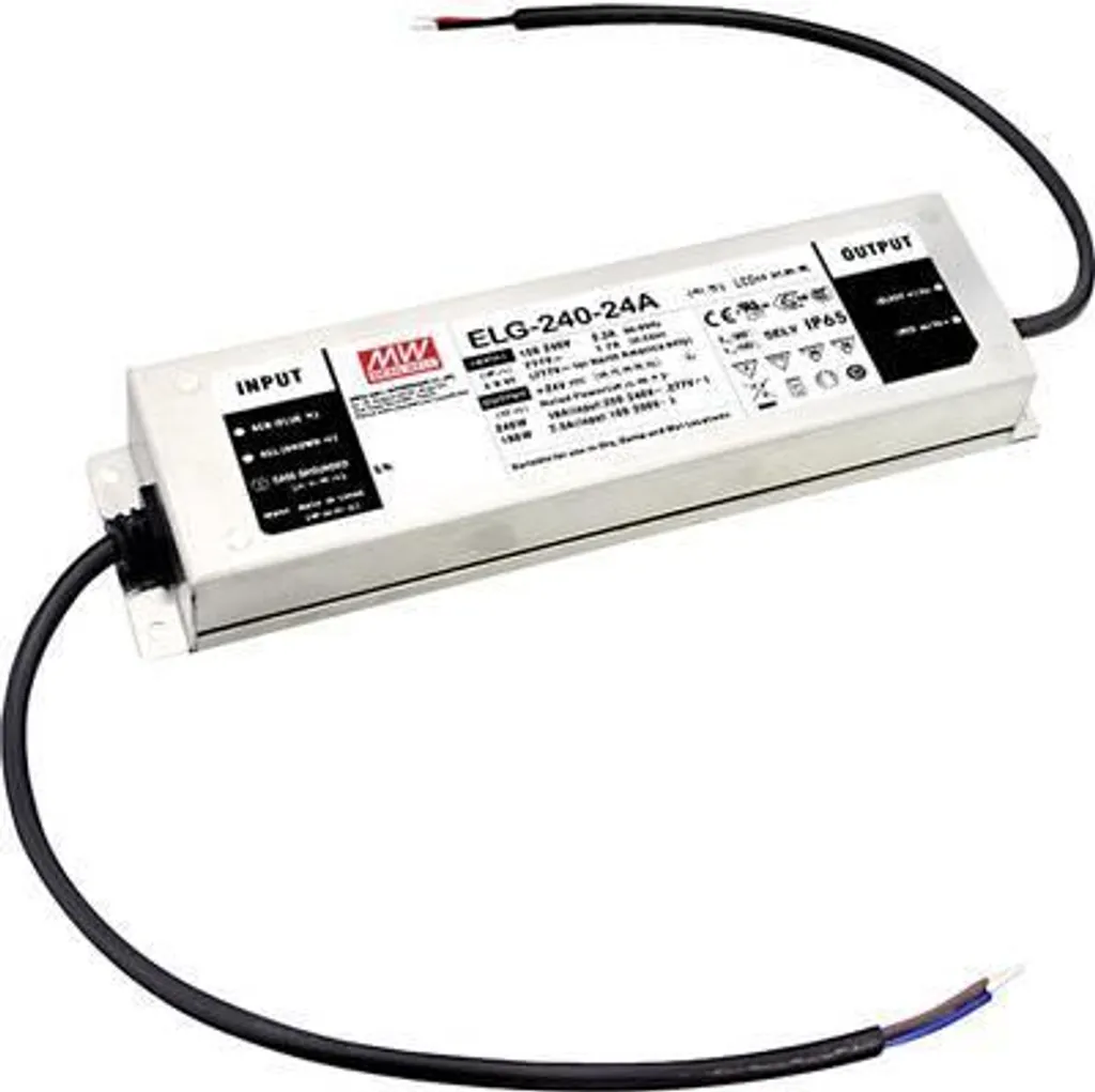 Transformateur LED DALI 240W Étanche IP67 avec Sortie 24V 10A ELG-240-24