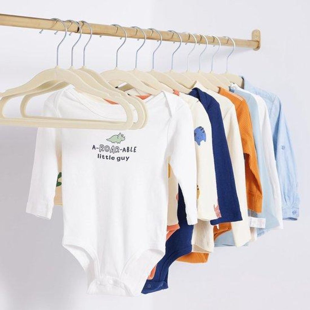30 Stück Samt Kleiderbügel rutschfest platzsparend für Baby- und Kinderkleidung