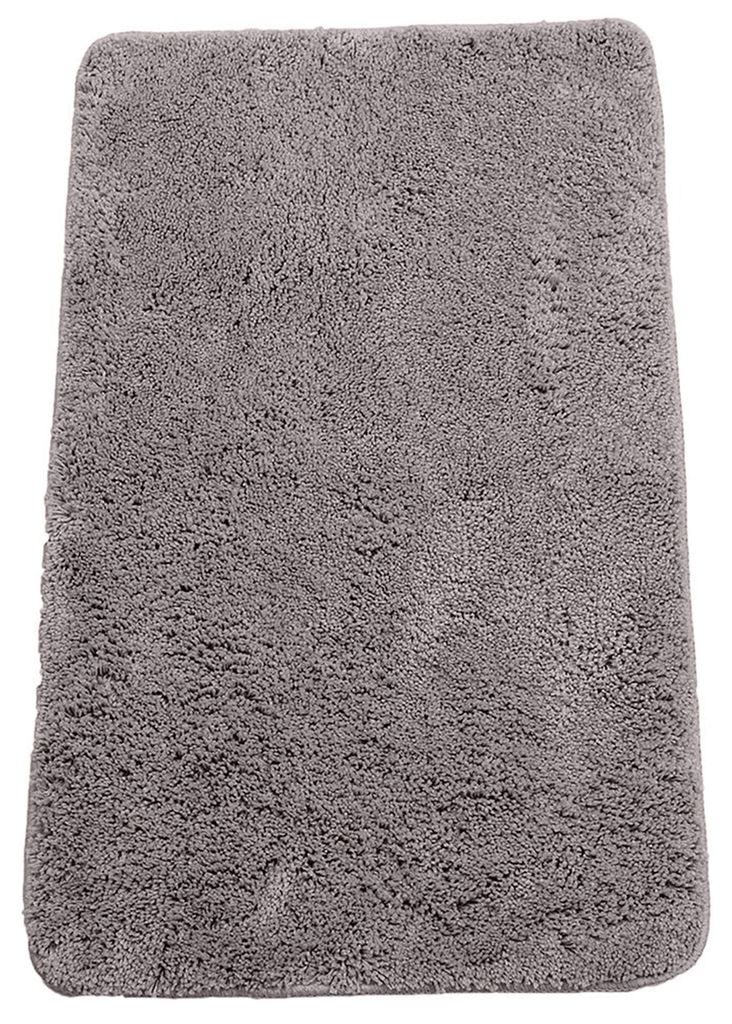 Badematte 60x90 cm Rechteckige Chenille-Badematte Rutschfest Saugfähig Maschinenwaschbar - Grau