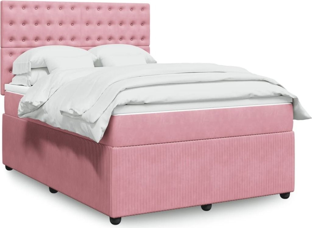 Maison Exclusive - Boxspringbett mit Matratze Rosa 160x200 cm Samt