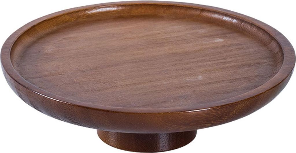 Essteller aus Holz, rund, Servierplatte, hoher Ständer, Sushi-Teller, Serviertabletts für Obst, Salate, Dessert, Brot, Kuchen