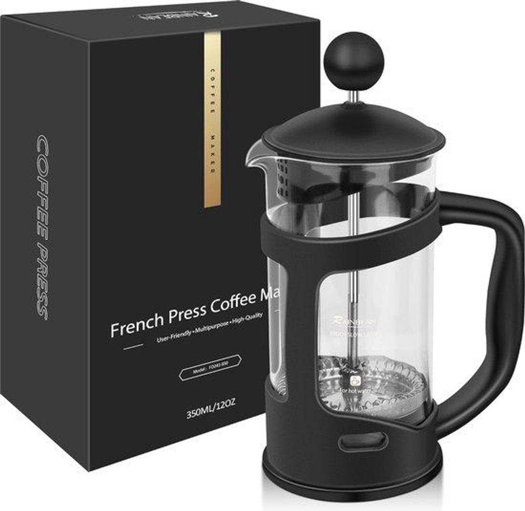 Kaffeezuber für 2 Tassen - Französisches Design Kaffeebereiter aus 350 ml mit Edelstahlfilter