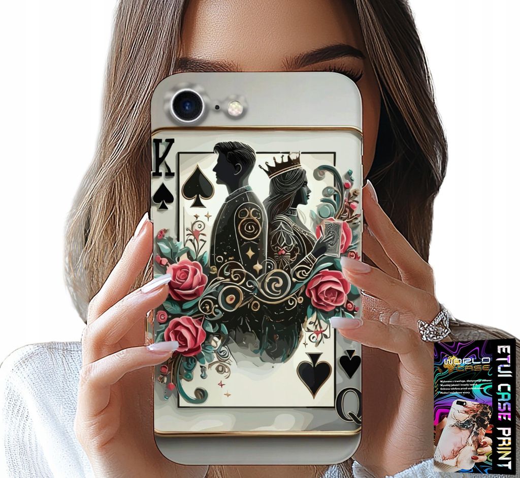 Etui Für Iphone 7 / 8 / Se2 - Karte Königin Pokerkarte + Glas