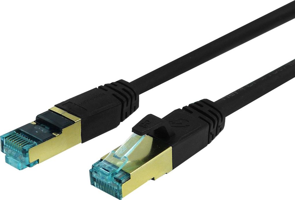ProfiPatch LAN Kabel Cat8 S/FTP RJ45 Premium Patchkabel 40GB 2000MHz LSZH Ethernet Netzwerkkabel schwarz 10m