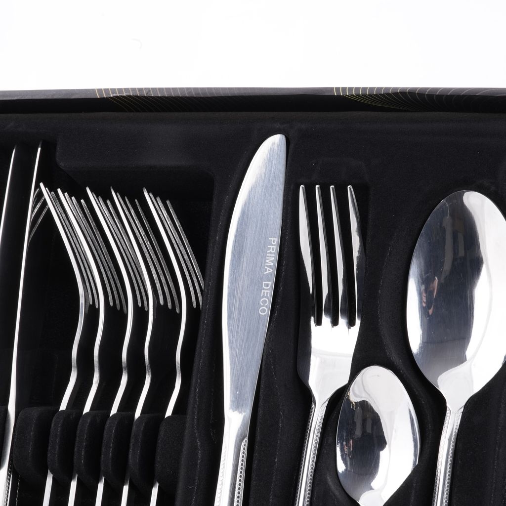 Besteck 24 Stück für 6 Personen, Besteckset mit Geschenkpaket, Messer / Gabel / Esslöffel / Teelöffel, Besteckset aus Edelstahl POLIERT