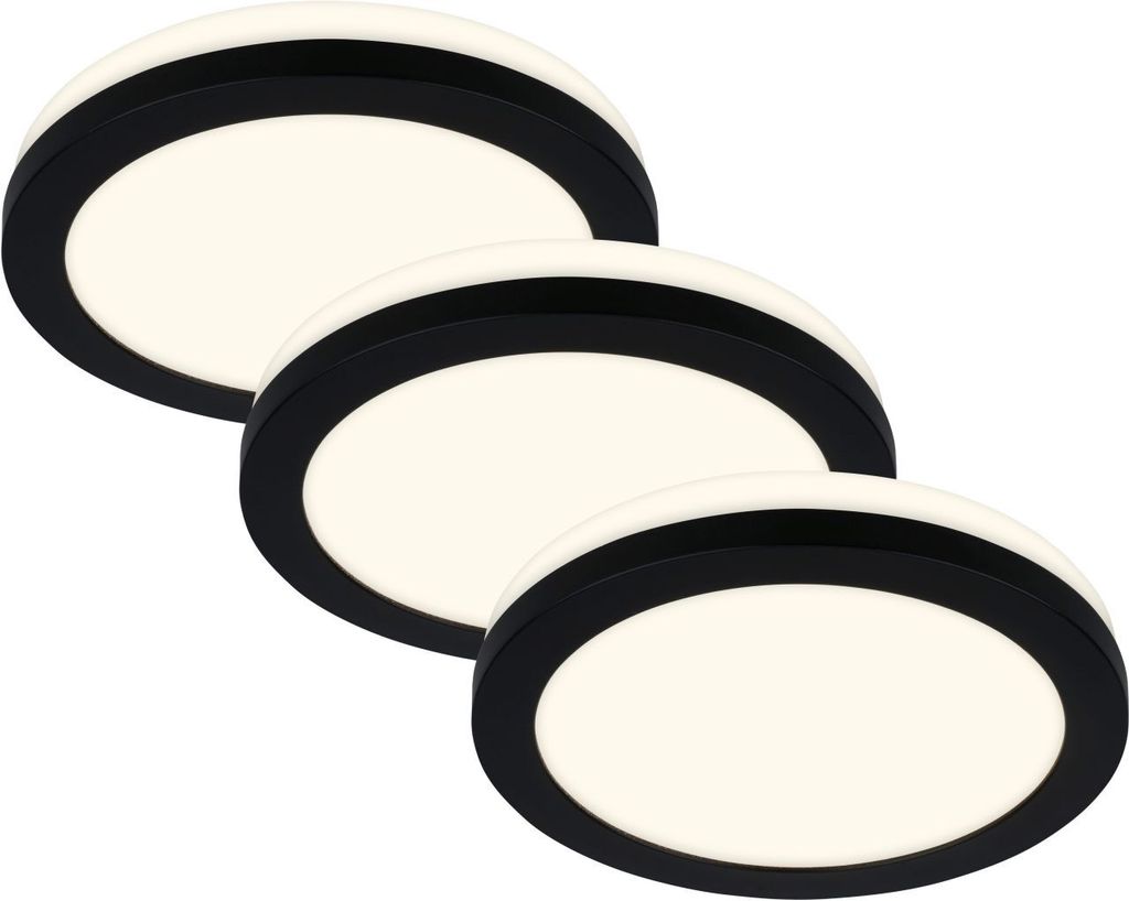 Di-Ka LED Einbauleuchte Sleek 3er Set schwarz Ø 8,4 cm 3W, Produktbild 