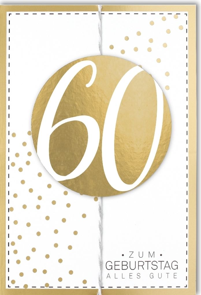 60. Geburtstag - Glückwunschkarte im Format 11,5 x 17 cm mit