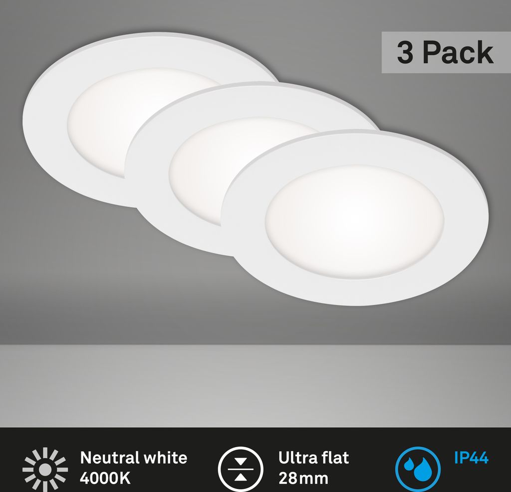Lampe LED encastrée BRILONER LEUCHTEN FLAT IN, 7 W, 600 lm, Image du produit 