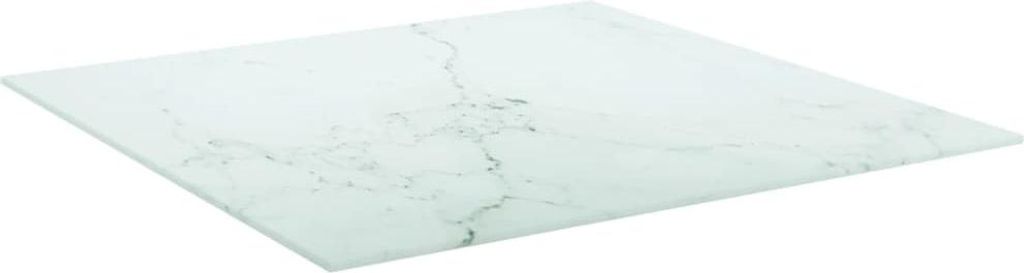 vidaXL Tischplatte Weiß 60x60 cm 6 mm Hartglas in Marmoroptik