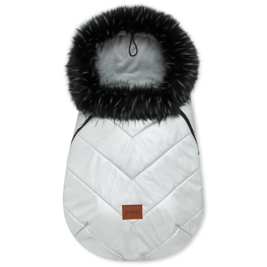 Chancelière universelle poussette hiver imperméable avec fourrure Silver