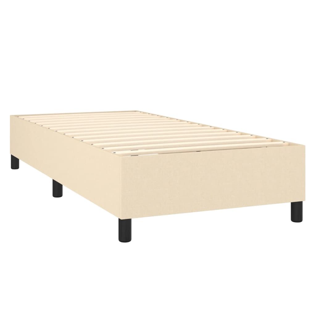 vidaXL Boxspringbett mit Matratze Creme 90x190 cm Stoff - Betten & Bettgestelle