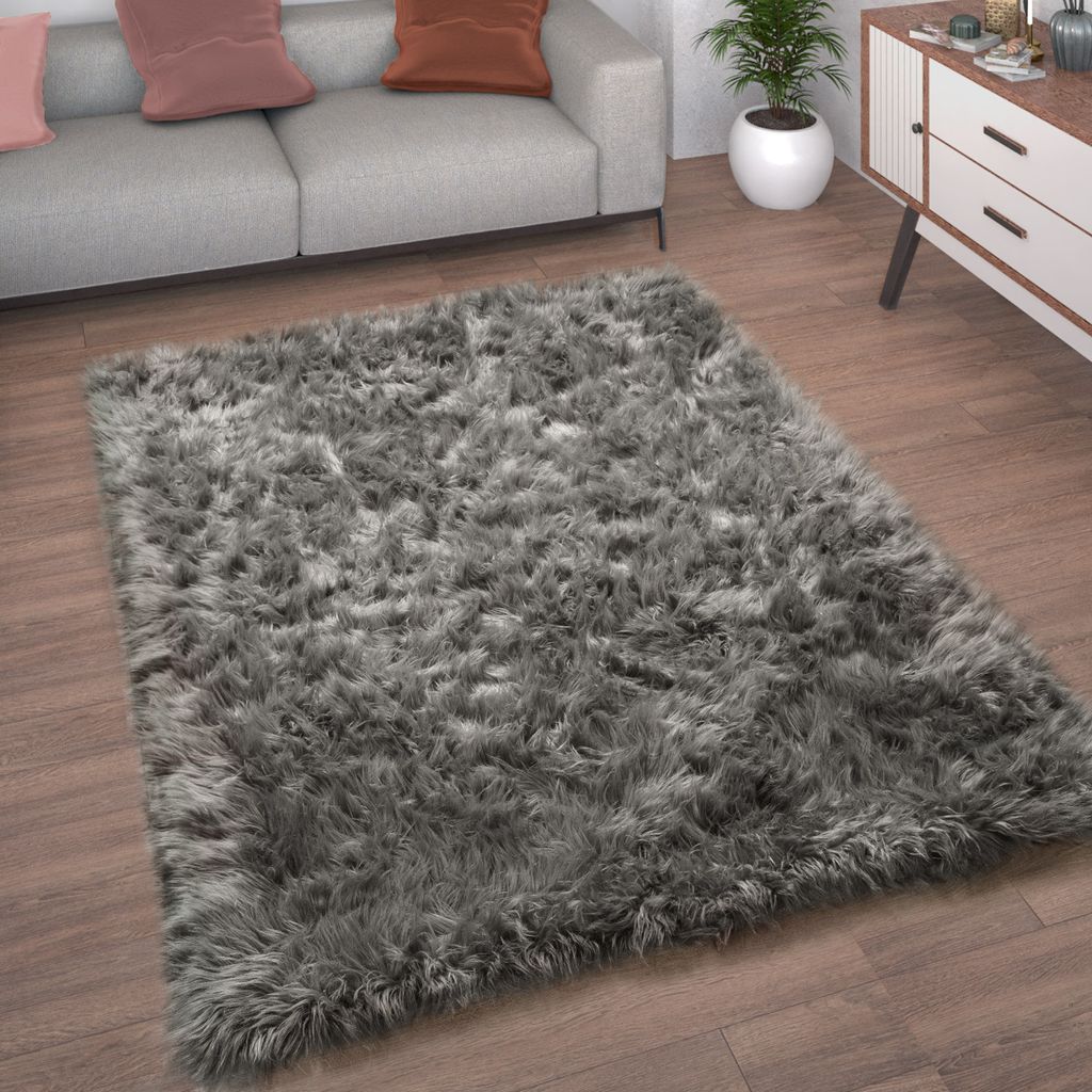 Kunstfell Fellteppich Imitat Teppich Hochflor Sitzkissen Herzform Rund Fell Form Grösse 120 cm Rund