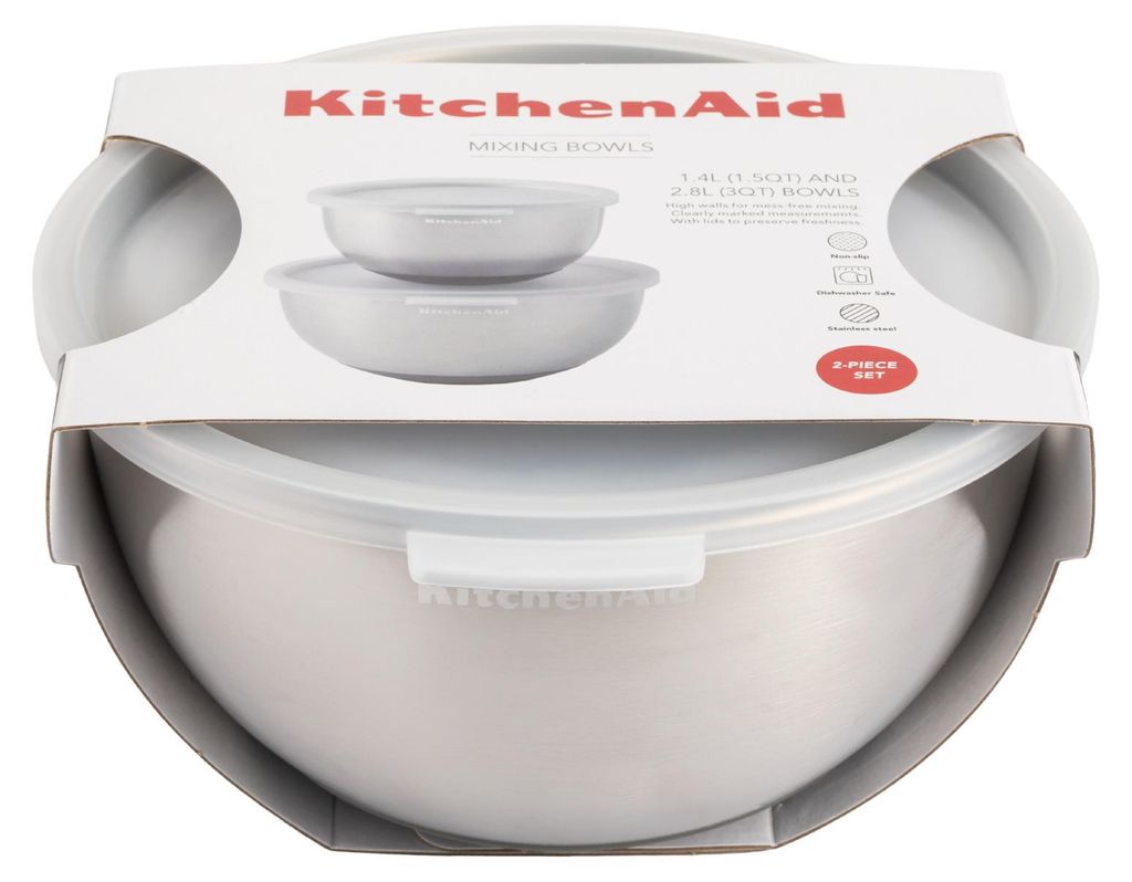 KitchenAid KMS212OSSSA 2er-Set Rührschüsseln Edelstahl Produktbild 