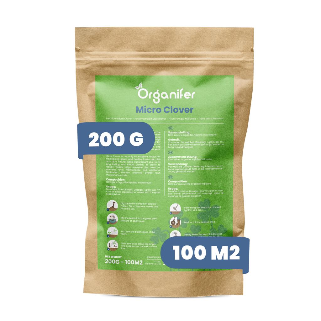 Microclover Rasensamen 200 g für 100 m² – Reines Produktbild 