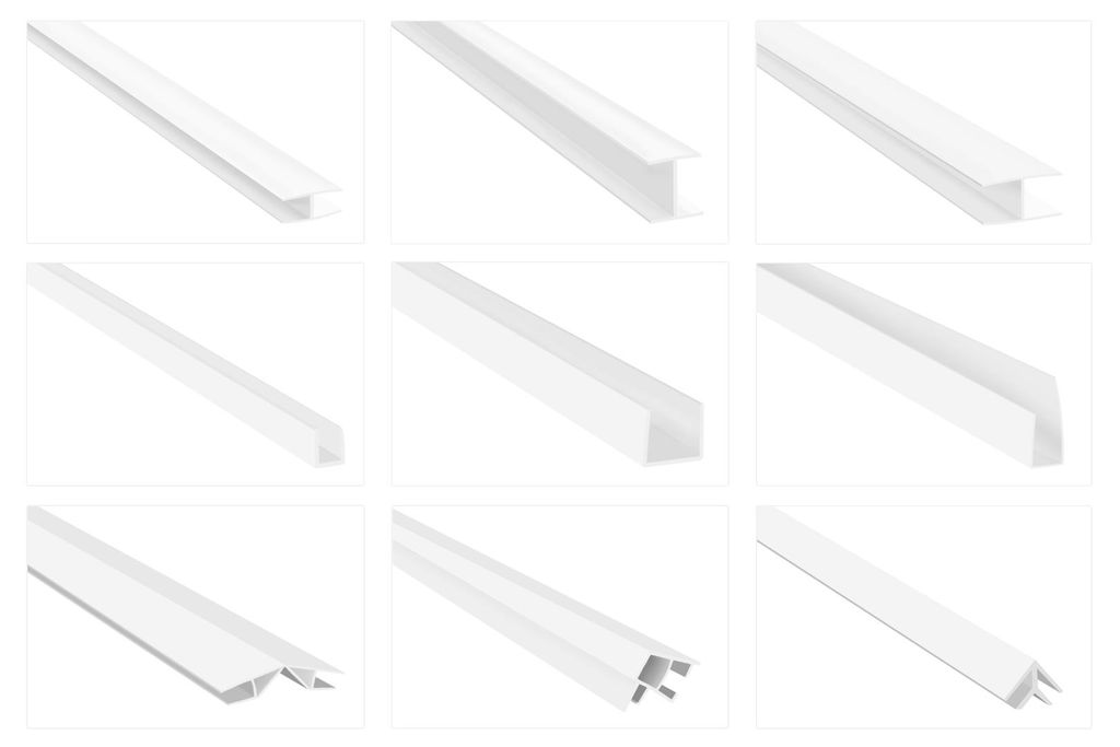 Einfassprofile PVC weiß 2m - H / U & Winkel Produktbild 