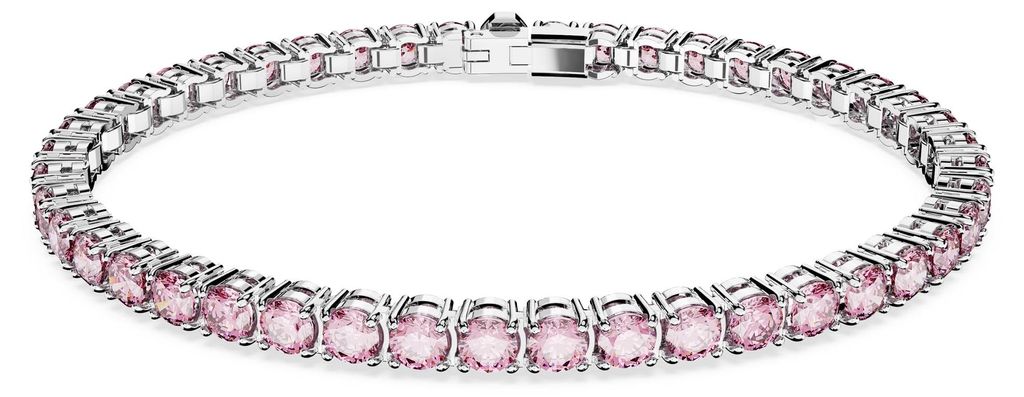 Swarovski Matrix Tennis, ronde slijpsel, roze, rhodine Productafbeelding 