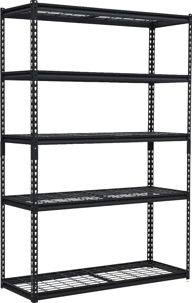 Rayonnage métallique industriel 122x46x180 cm pour stockage robuste