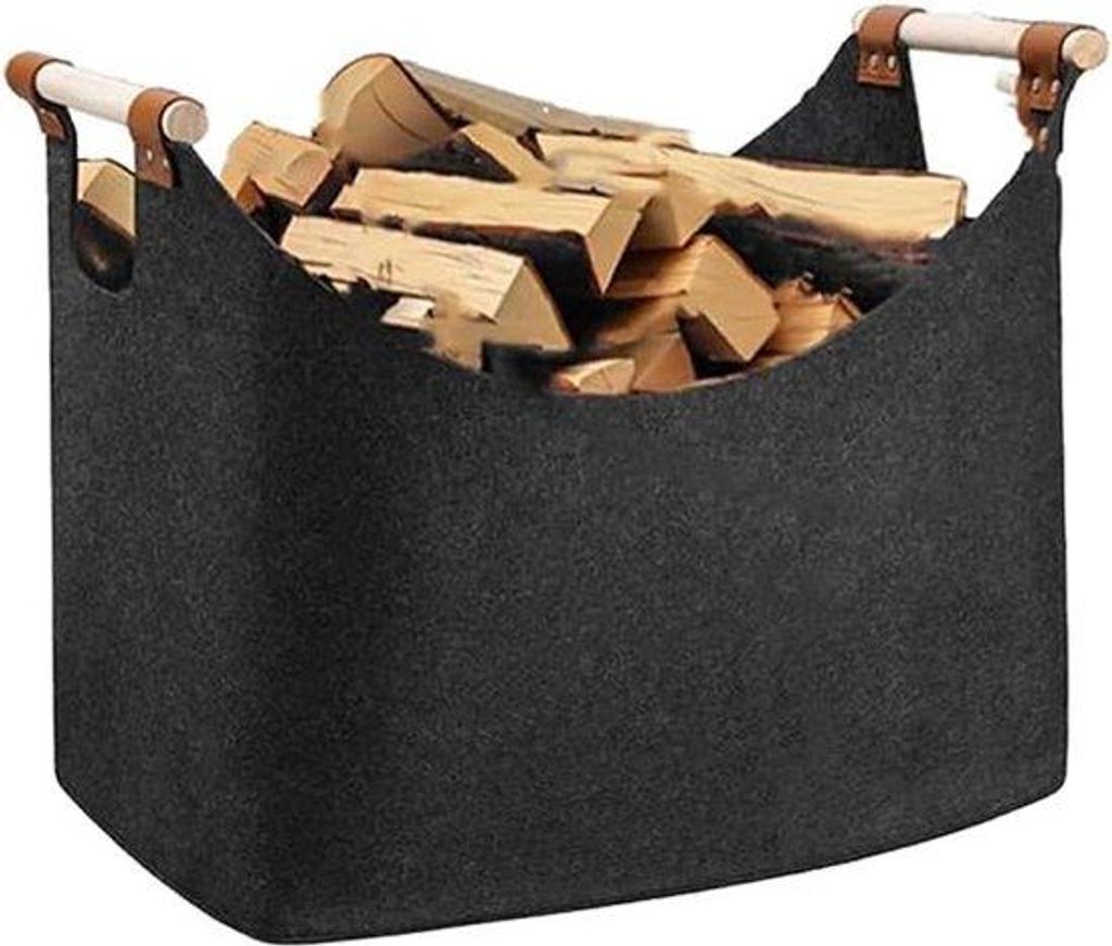 Großer Holzbehälter mit Griffen - Riesiger Holzbehälter aus extra dickem Schlagzeugschutz - Holzbehälter für Holz - XXL
