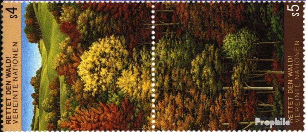 Briefmarken UNO - Wien 1988 Mi 81-82 senkrechtes Paar (kompl.Ausg.) postfrisch Rettet den Wald