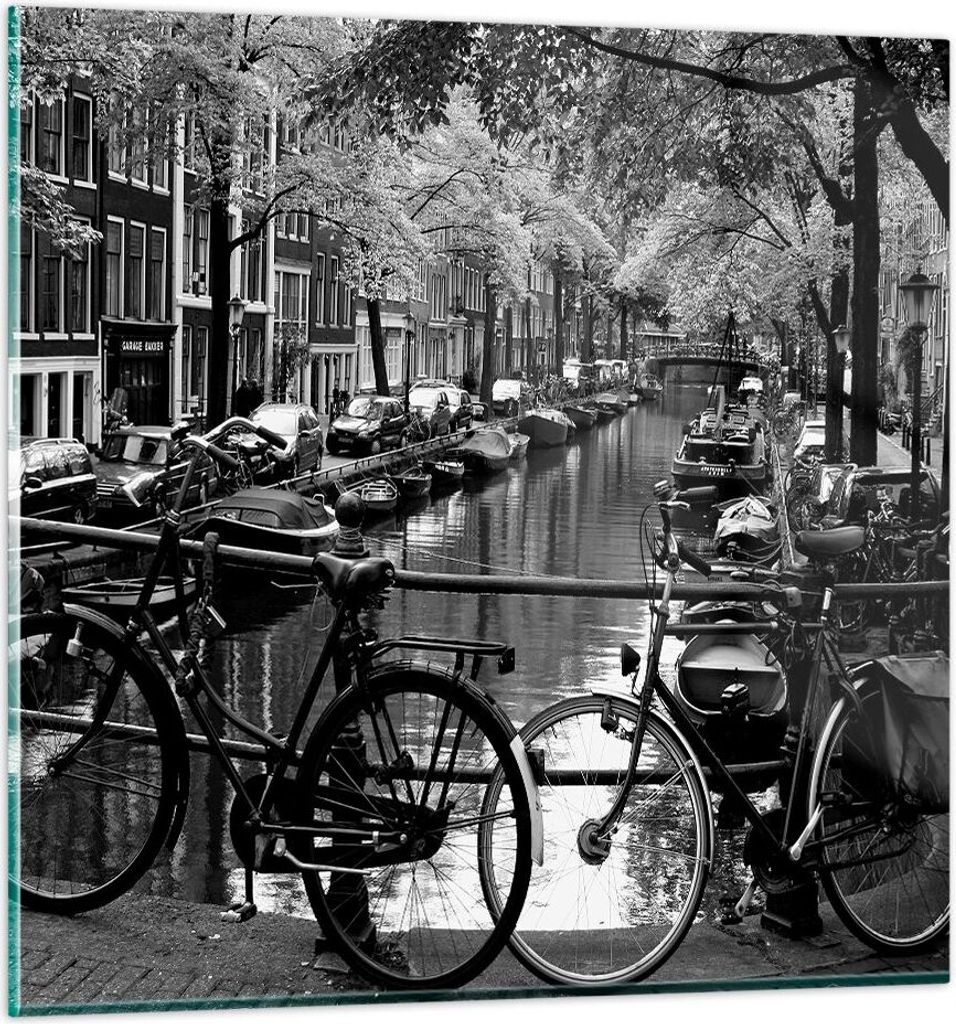 Bilder auf glas - Holland Kanal - 70x70cm - Glasbilder - Wandbilder - Bilder - Kunstdruck - zum Aufhängen bereit - Wanddekoration aus Glas - Glas ...