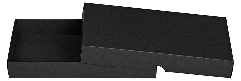 Caja plegable de 11,5 x 22,5 x 3 cm, negra, con tapa, de Imagen del producto 