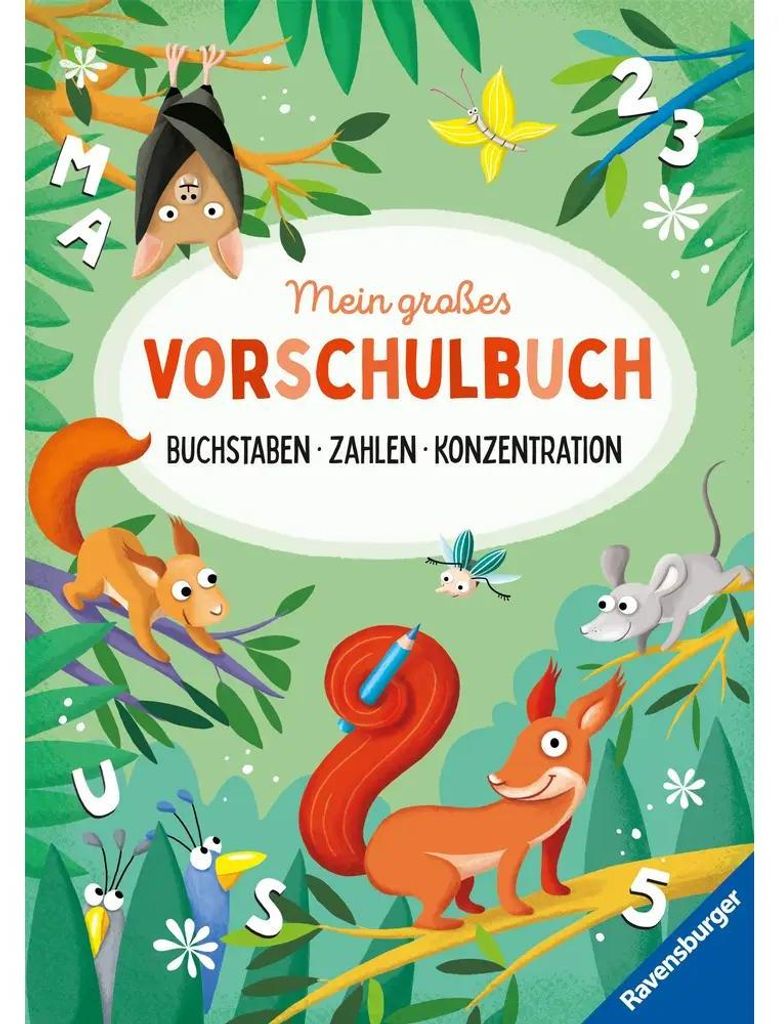 Mein großes Vorschulbuch: Buchstaben Zahlen Konzentration