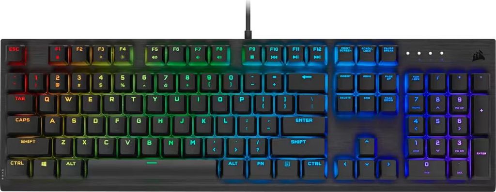 Corsair K60 RGB PRO, Przewodowa, USB, Mechaniczna, QWERTY, Zdjęcie produktu 
